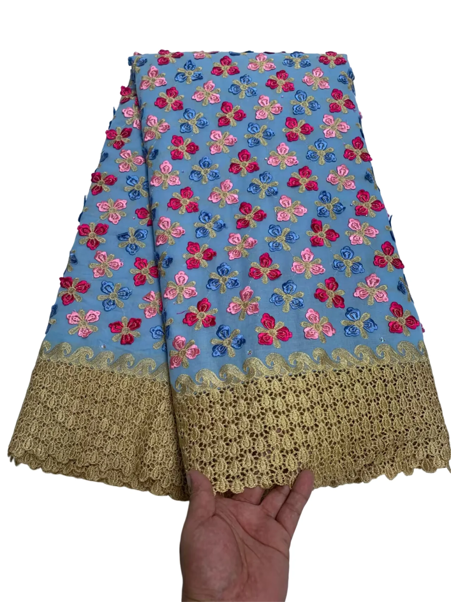 

Swiss Voile Lace In Switzerland With 3D Flower Applique Stones 2025 Super Quality Water Soluble Lace Fabric For Wedding Dresses