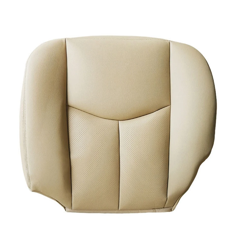 Car Front Driver Side PU Leather Seat Cushion Bottom Seat Cover for Cadillac Escalade 2003-2006 Beige