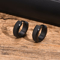 Stainless Steel Jewelry Anti Allergy Hoop Earrings Women Man Simple For Dad  Mom Boyfriend Girlfriend Valentine's Day Gift