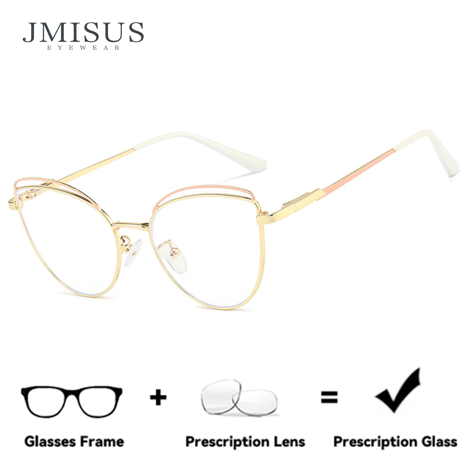 

Прогрессивные мультифокальные очки JMISUS Cat Eye, ультралегкие металлические солнцезащитные очки-бабочки с защитой от синего света для женщин