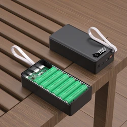12*18650 Power Bank Cases Battery Holder Dual USB Type C Charge DIY Shell For iPhone Xiaomi Huawei C12 Battery Case Storage Box