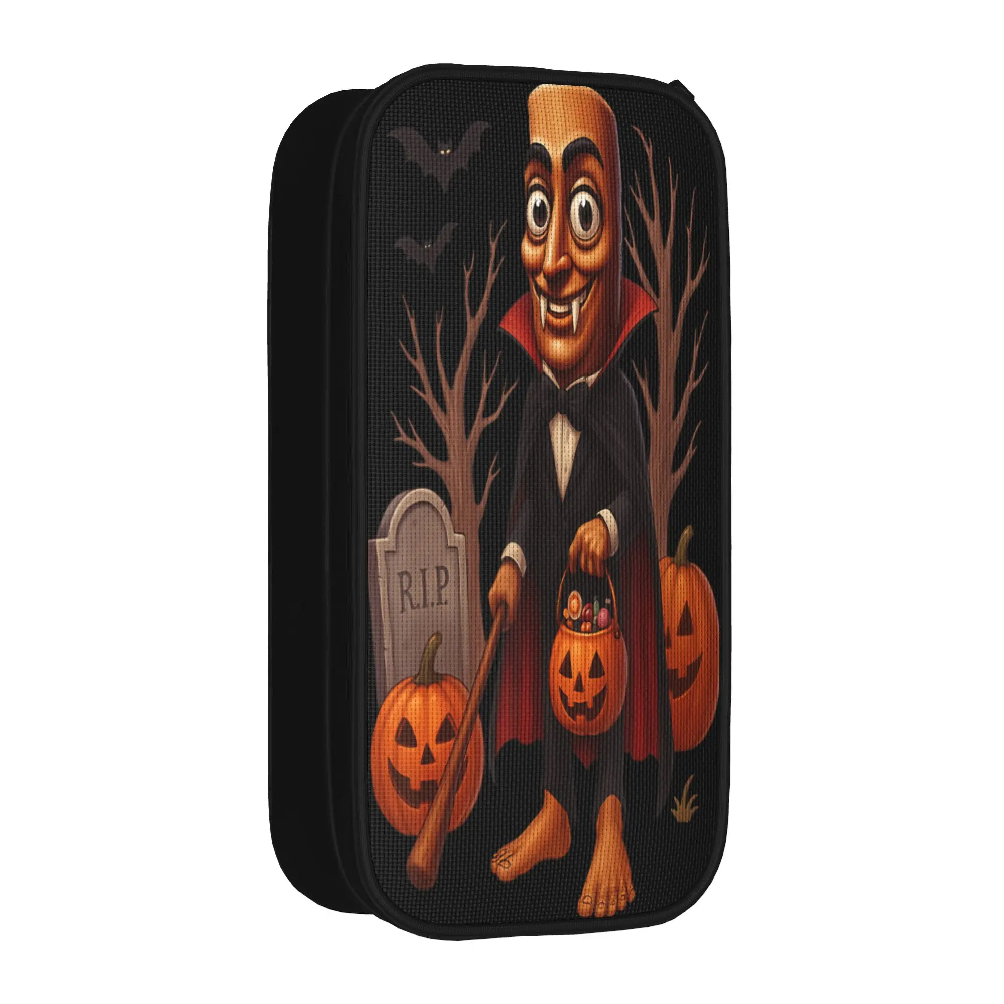 Tung Tung Tung Sahur Halloween Vampire Brainrot Pencil Case  School Pencil Cases Canvas Boy Girl Pencil Pouch School Stationery