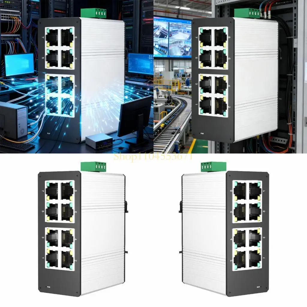 

Best Seller Industrial Aluminum 8 Port Fast Speed Gigabit Switches Size Flexible Deployment