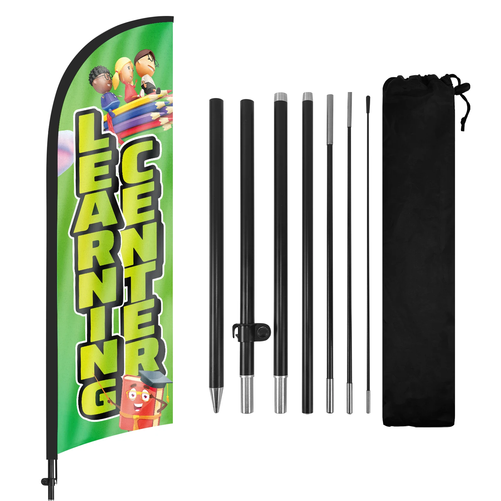 FSFLAG 1PCS 280CM The Learning Feather Flag with Flagpole Advertising Outdoor Banner Decoration for Business and Storefront