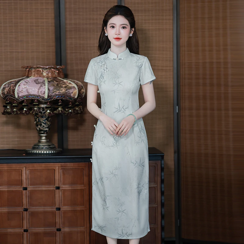 2026 New Chinese Style Cheongsam Dress, Modified Short Qipao for Teen Girls, Summer Fashion Casual Dress