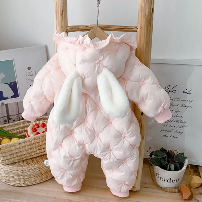 Thick New Winter Clothes Jumpsuit Cotton Clothes Baby Romper Clothes Super Cute Going Out 100 Days Newborn Loungewear Outfit