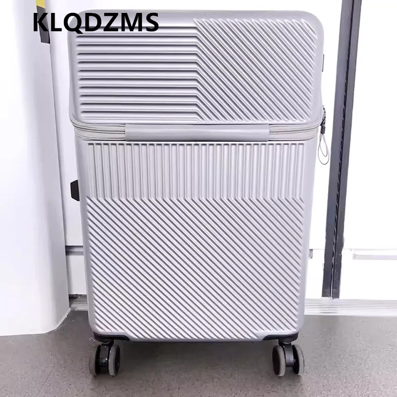

KLQDZMS Чемодан на колесиках с зарядкой через USB Многофункциональный посадочный чемодан 20 "22" 24 "26 дюймов ABS + ПК Чемодан для ноутбука с передним отверстием
