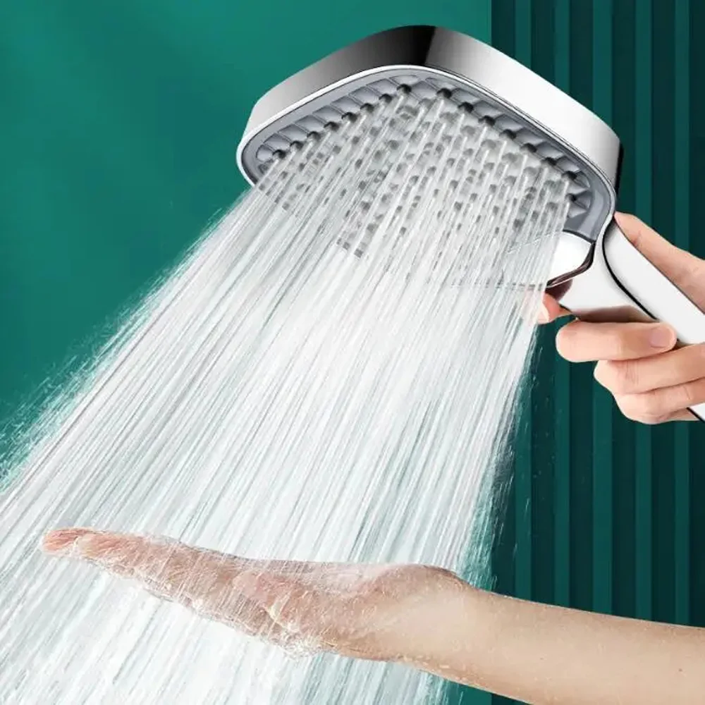 High Pressure Large Flow Shower Head Bathroom Rainfall Skin Spa 3 Modes Water Saving Shower Faucet Nozzle Bathroom Accessories