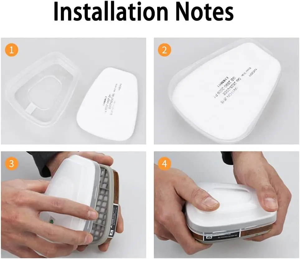 Caja de cartuchos 6001/6002/6004, juego de filtros de algodón 5N11 para máscaras de Gas y polvo 6200/7502/6800, respirador de pulverización de pintura química