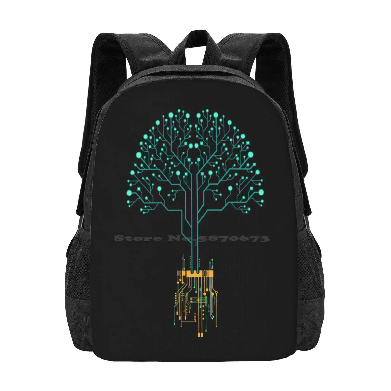 

Tech Tree Pattern Design Bagpack School Bags Nature Wild Technology Life Micro Chip Hardware Software Connections Think Data