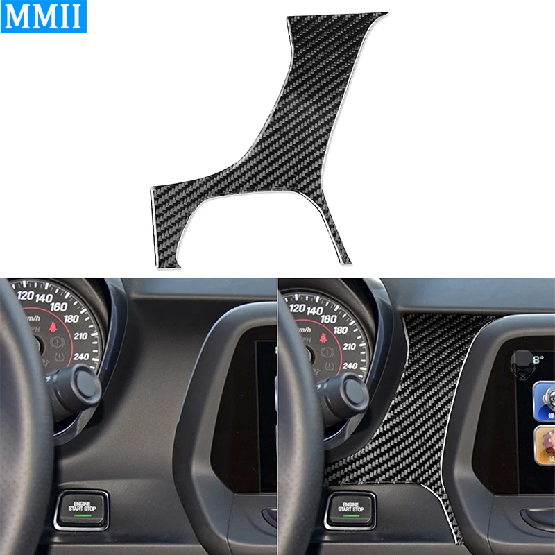 

For Chevrolet Camaro 2016-2022 Real Carbon Fiber Car Instrument Side Steering Wheel Cover Trim Dashboard Decoration Sticker