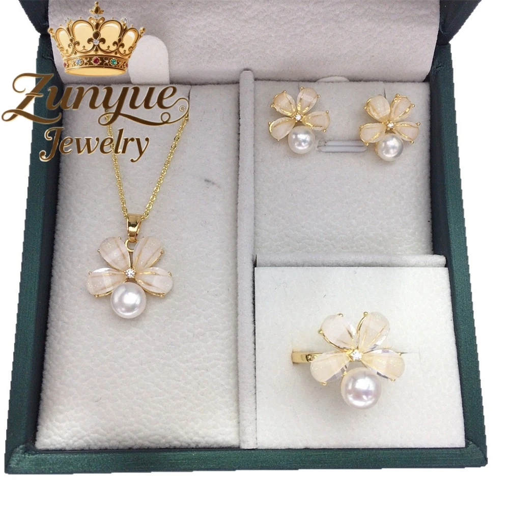 

High-End Fresh Small Flower Natural Freshwater Pearl Jewelry Simple Yet Elegant Gift Fashion Jewelry Exquisite Charms Popular