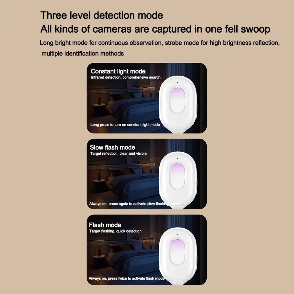 Intelligent Camera Detector Sound and Light Alarm Portable Camera Signal Detector Anti-Peeping Protection
