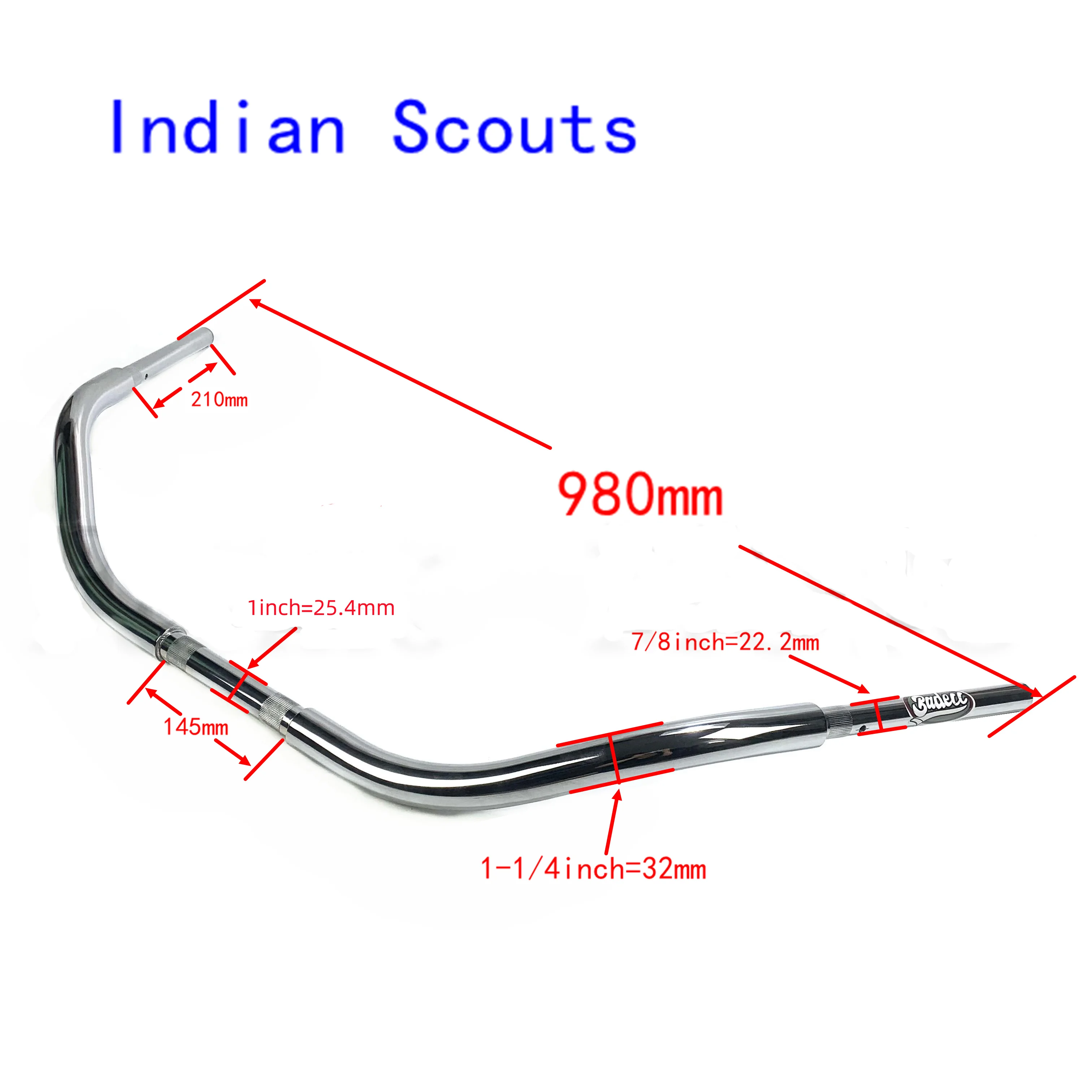 Motorcycle Beach handlebar 1-1/4 inch handlebars for Indian Scouts Hussar Bobber MOTO Customized Accessories