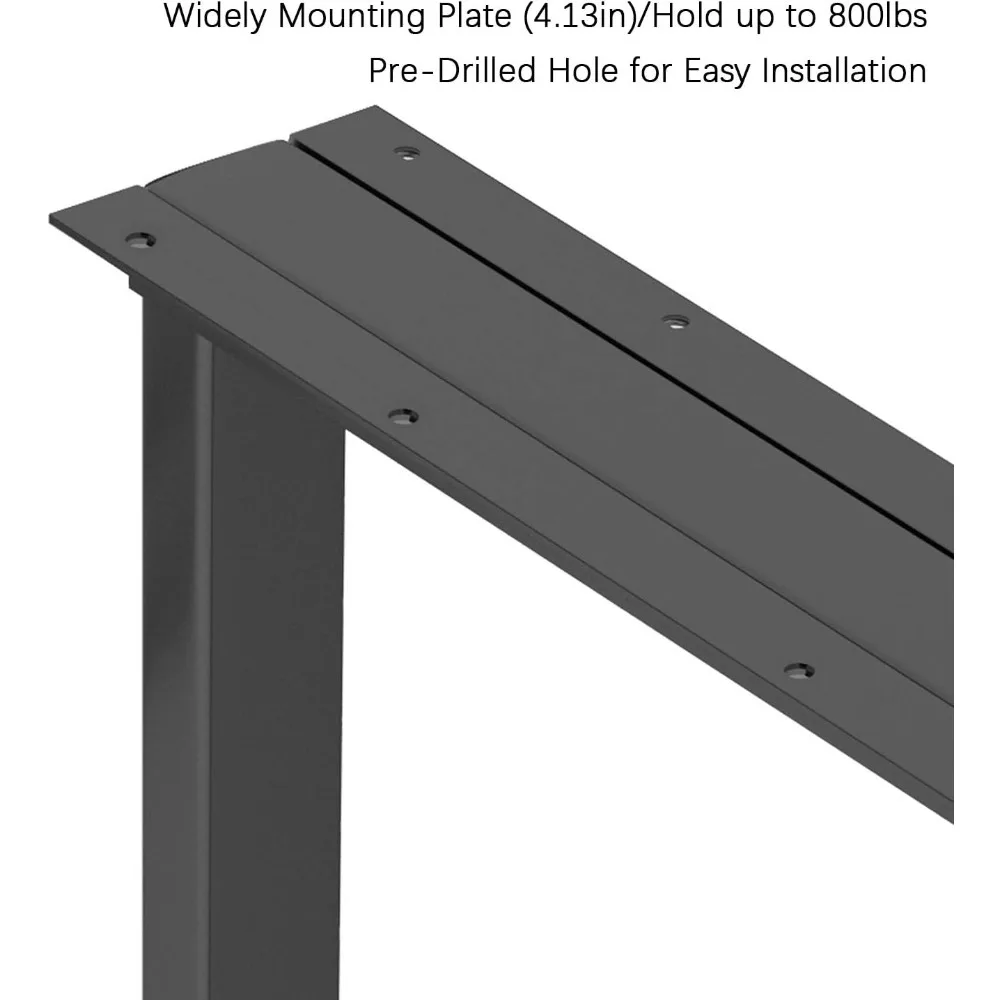 Patas de mesa de metal ajustables de alta resistencia de estilo rústico industrial, 28 pulgadas de altura, 17,7 pulgadas de ancho, pies protectores incluidos