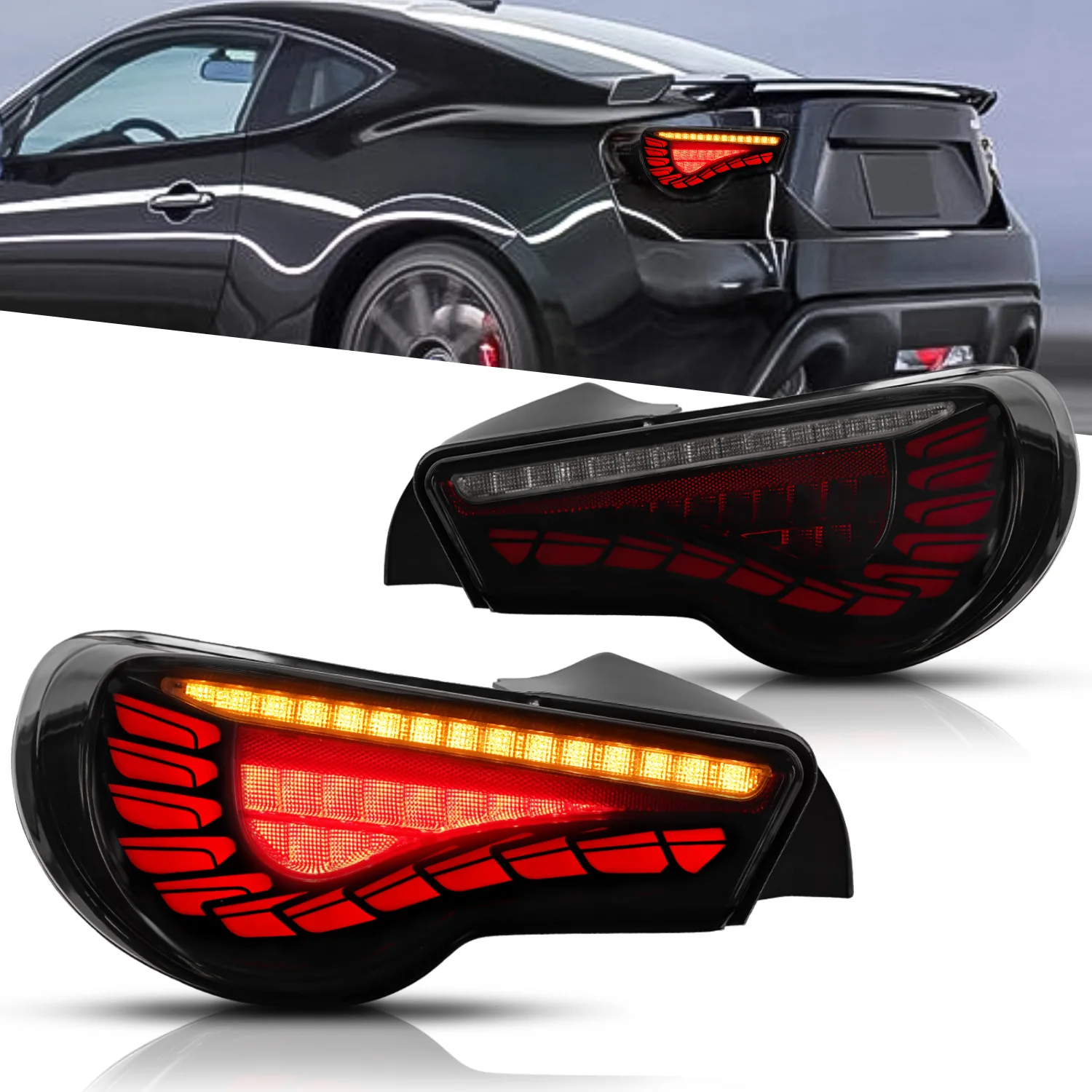 

LED Tail Light For Toyota Subaru BRZ 86 GT86 2012-2020 Scion FR-S 2013-2020 With Dragon Scales Dynamic Running Light