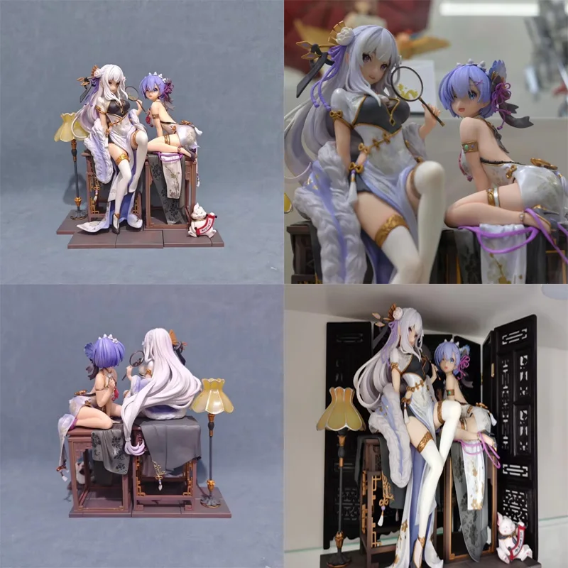 

Re : Zero Starting Life In Another World Rem Emilia Chinese Cheongsam Anime Action Figure Ornament Desktop Decor Otaku Boy Gifts
