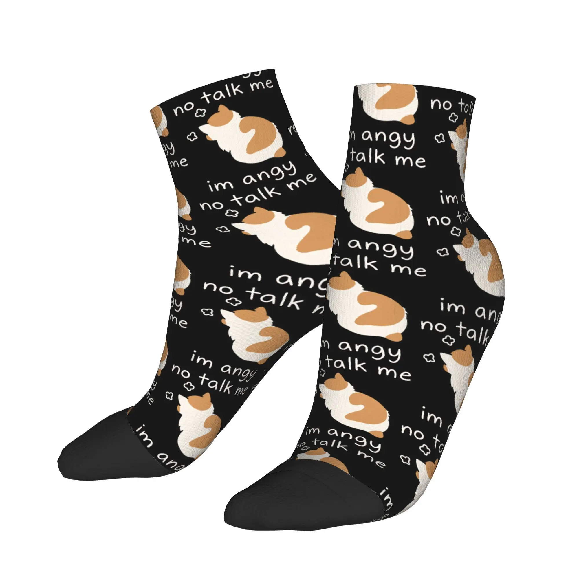 

No Talk Me I Anay Angry Cat Ankle Socks Couple Soft Trendy Sock Summer Running Anti Slip Design Socks Birthday Gift