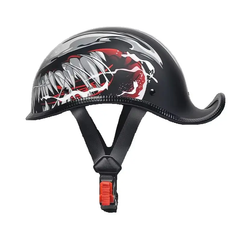 Motorcycle Half Face Retro Scoop Helmets Custom Factory Design with Comfortable Abs Lining Cycling Helmet Factory Wholesale