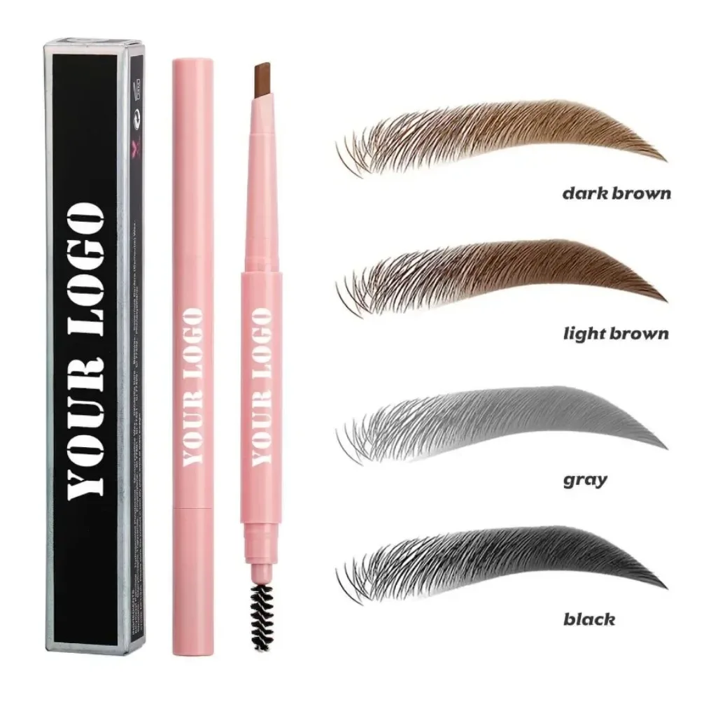 Dark Brown Eyebrow Pencil Private Label Long Lasting Waterproof Black Eye Brow Pen Powder Makeup Custom Logo