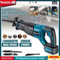 Makita Brushless Reciprocating Saw Reciprocating Saw Portable Cordless Power Tools With 4pcs Saw Blades For 20V 18V Battery