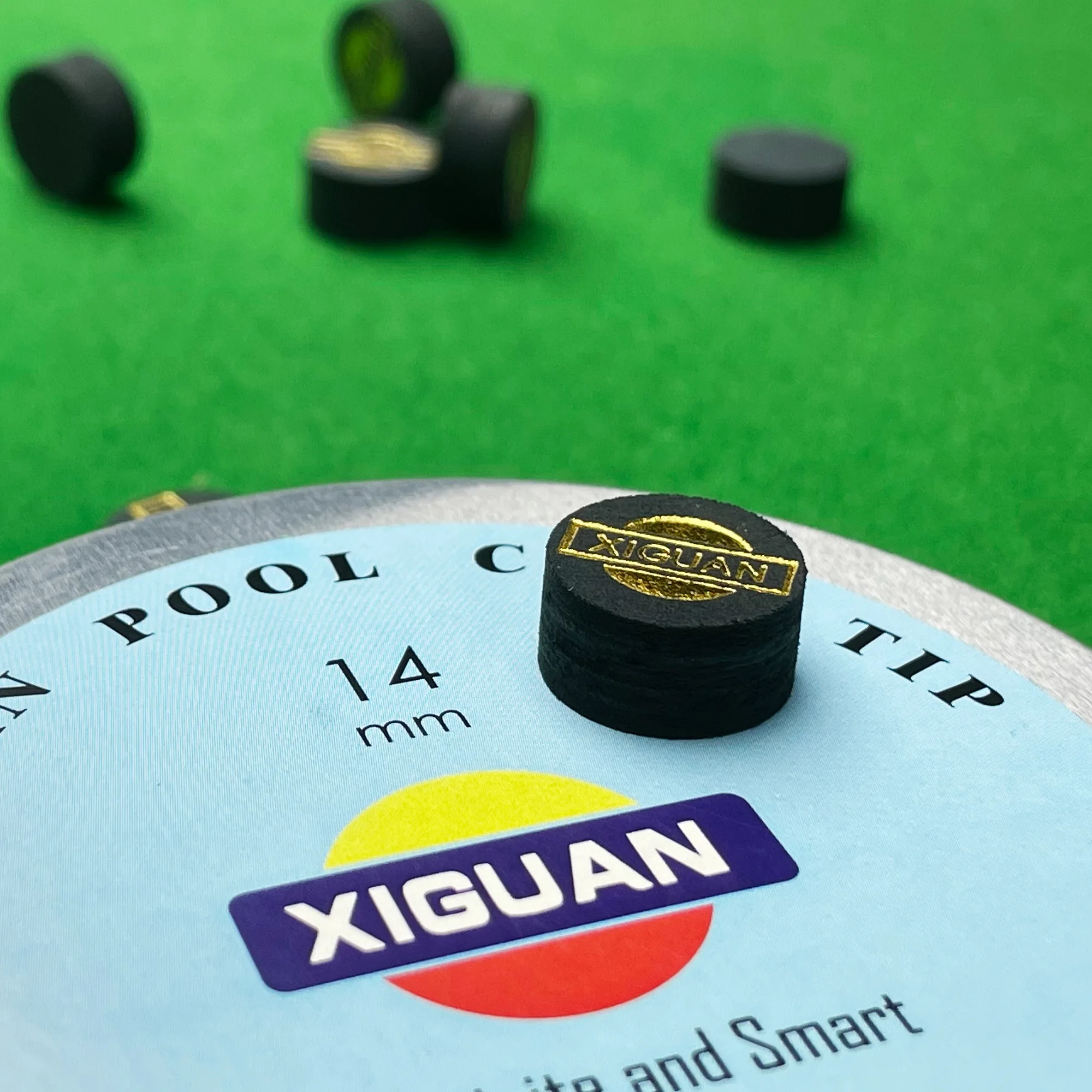 50pcs/set XIGUAN Pool Cue Tips 14mm Billiard Heads Tips M Hardness Multi Layer Leather Billiard Pool Cue Sticks Tips