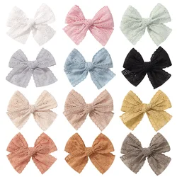 2Pcs/Set Baby Hair Clips for Girls Cotton Lace Hair Bows Kids Barrette Full Wrapped Hairpins Toddler Hairgrips Hair Accessories