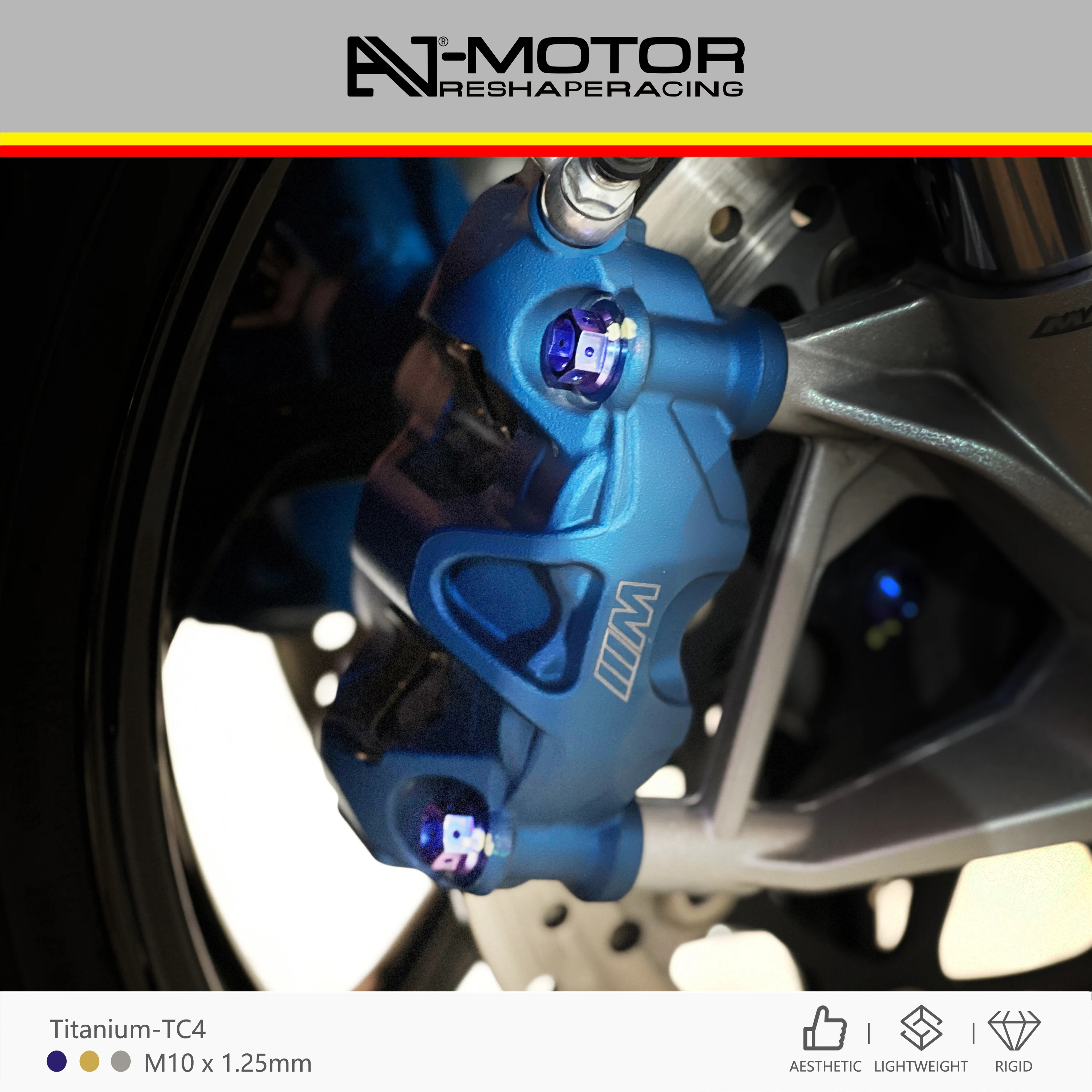 AJ-MOTOR Motorcycle Front Brake Caliper Screws Titanium Alloy for BMW S1000RR S1000R F900R F900XR S1000XR M1000XR RnineT