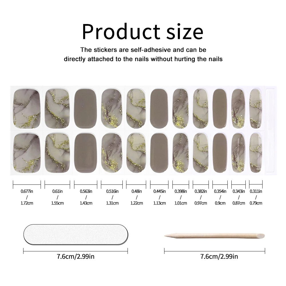 22Tips ネイルジェル 焼き付け不要ランプ 完全硬化ジェル フルカバーステッカー ネイル用 カラフルデカール マニキュア用 女性用 長持ち