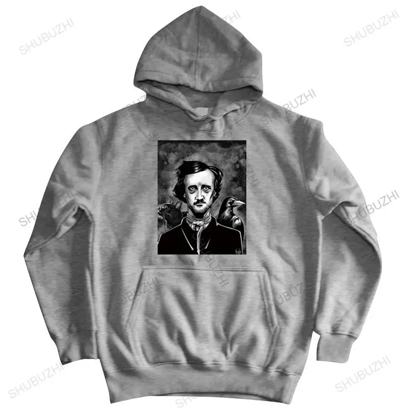 

cotton sweatshirt male hoodies Nevermore Edgar Allan Poe shubuzhi men autumn winter zipper