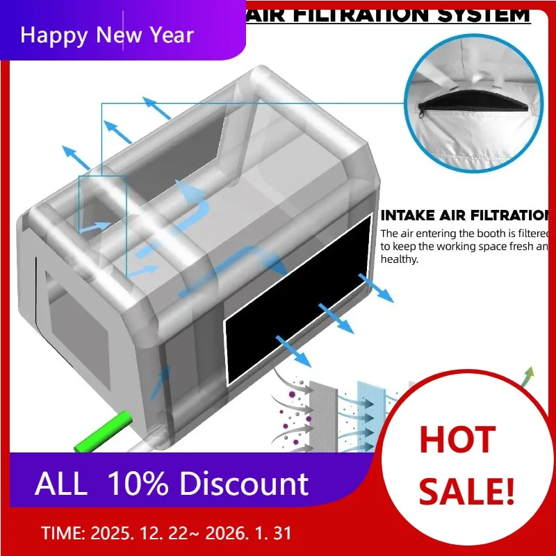 【Venta caliente】cabina de pintura inflable para vehículo duradero con filtro más grande mejorado, aerógrafo portátil, tienda de pintura para coche, estación de trabajo