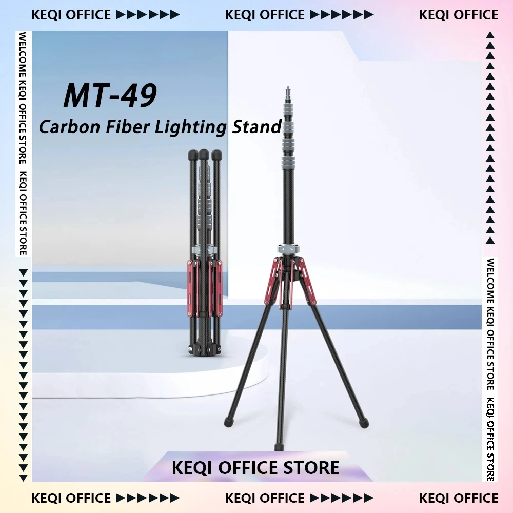 MT-49 1.9M Portable Carbon Fiber Lighting Stand Tripod Photography Light Stand For LED Light Flash Softbox Travel Monopod