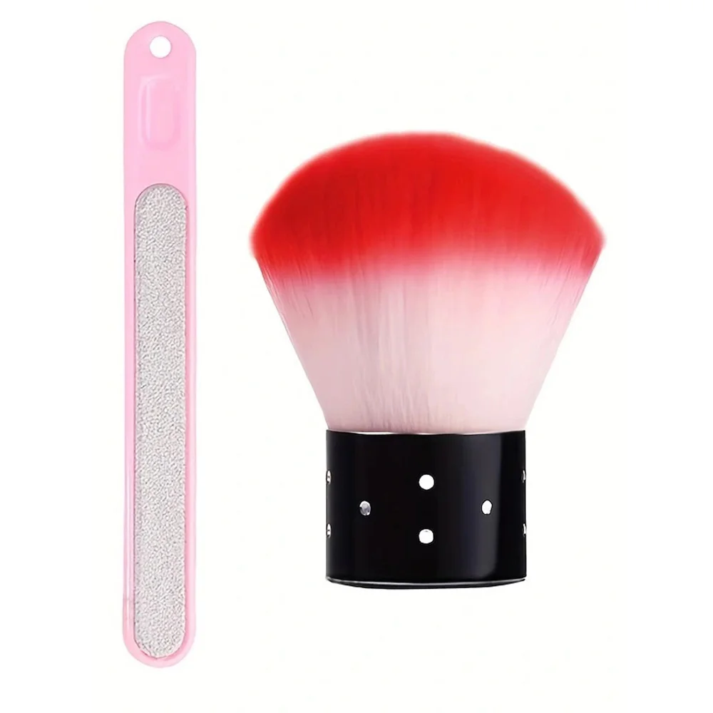 2pcs/set Professionals Nails Art Mushroom Brush Cleaner Dust Cleaning Brush Soft Nail Art Brush Manicure Cleaning Tools