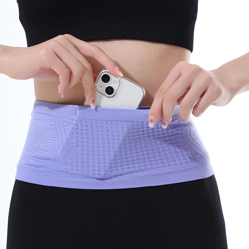 남성/여성용 야외 러닝 사이클링 스포츠 허리 가방 대용량 통기성 미끄럼 방지 니트 다기능 허리 가방