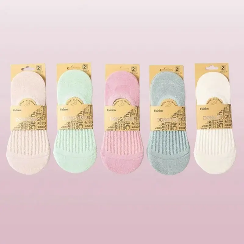 5/10 Pairs Thin No-drop Boat Socks Shallow Mouth Invisible Socks Non-slip Short Socks Solid Color New Socks Cotton Women's Socks