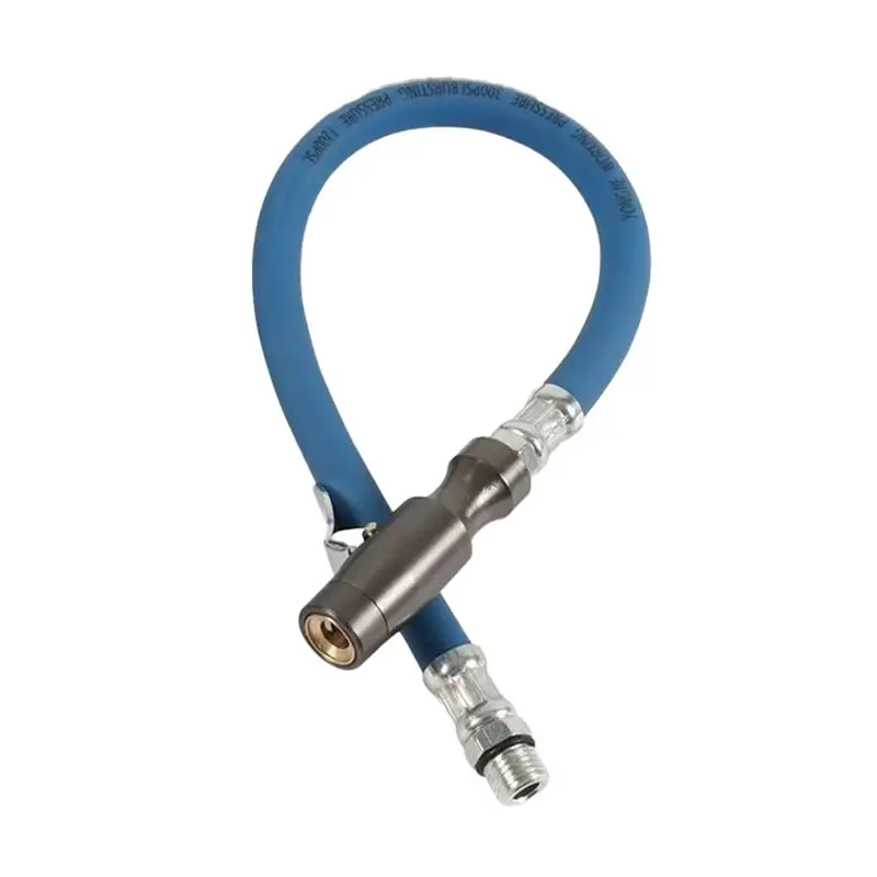 A99F-Inflatable Adapter Tire Inflator Hose Extension Tube Twist Tyre Air Pump Connection Locking Air Chuck Bike Motor Vehicle