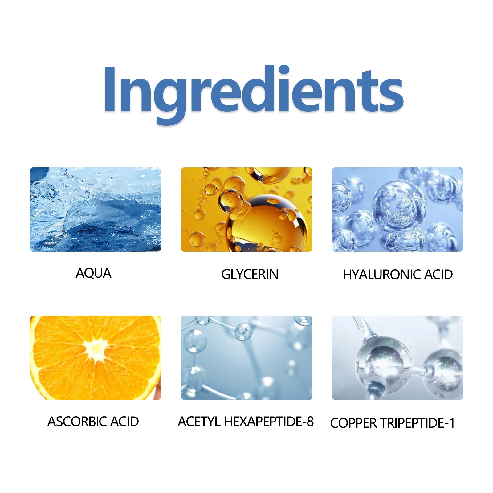 Мультипептидная медная пептидная сыворотка Hoygi 1, уменьшает внешний вид тонких линий, морщин, увеличивает эластичность кожи, укрепляет