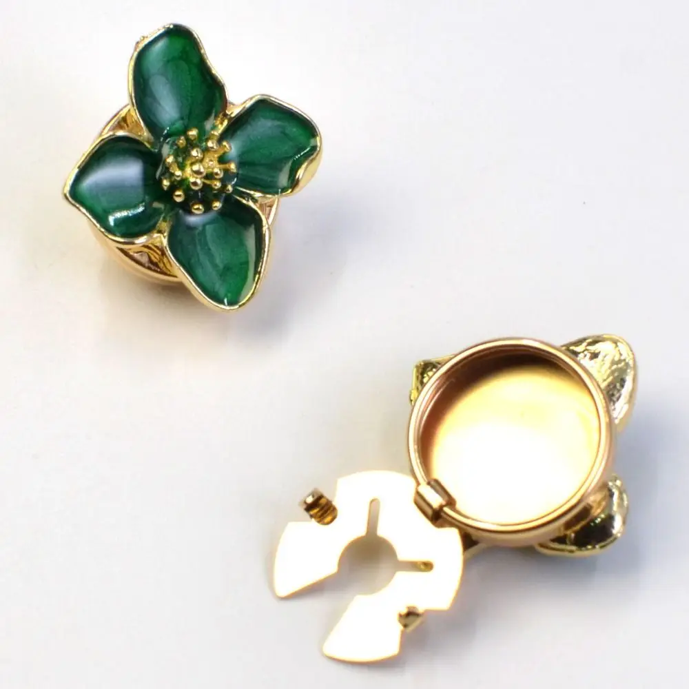 Flower Enamel Flower Cufflinks Enamel Sewing-free Cufflinks Button Cover DIY Sewing Accessories Bling Cuff Links Business Events