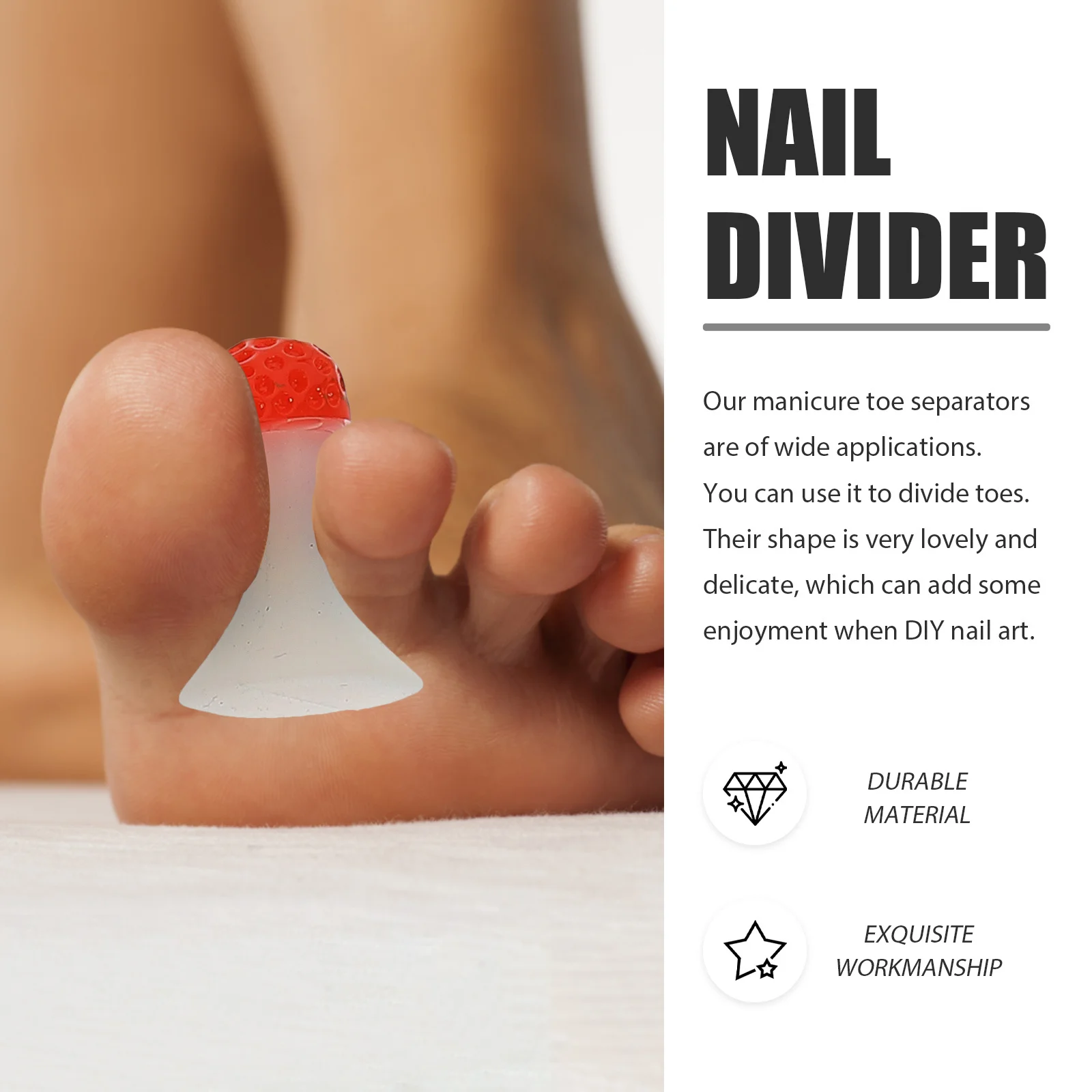 

16pcs Toe Separator Silicone Manicure Foot Divider for Nail Art DIY Pedicure Tools Lovely Design Prevent Hurting Toes Nail