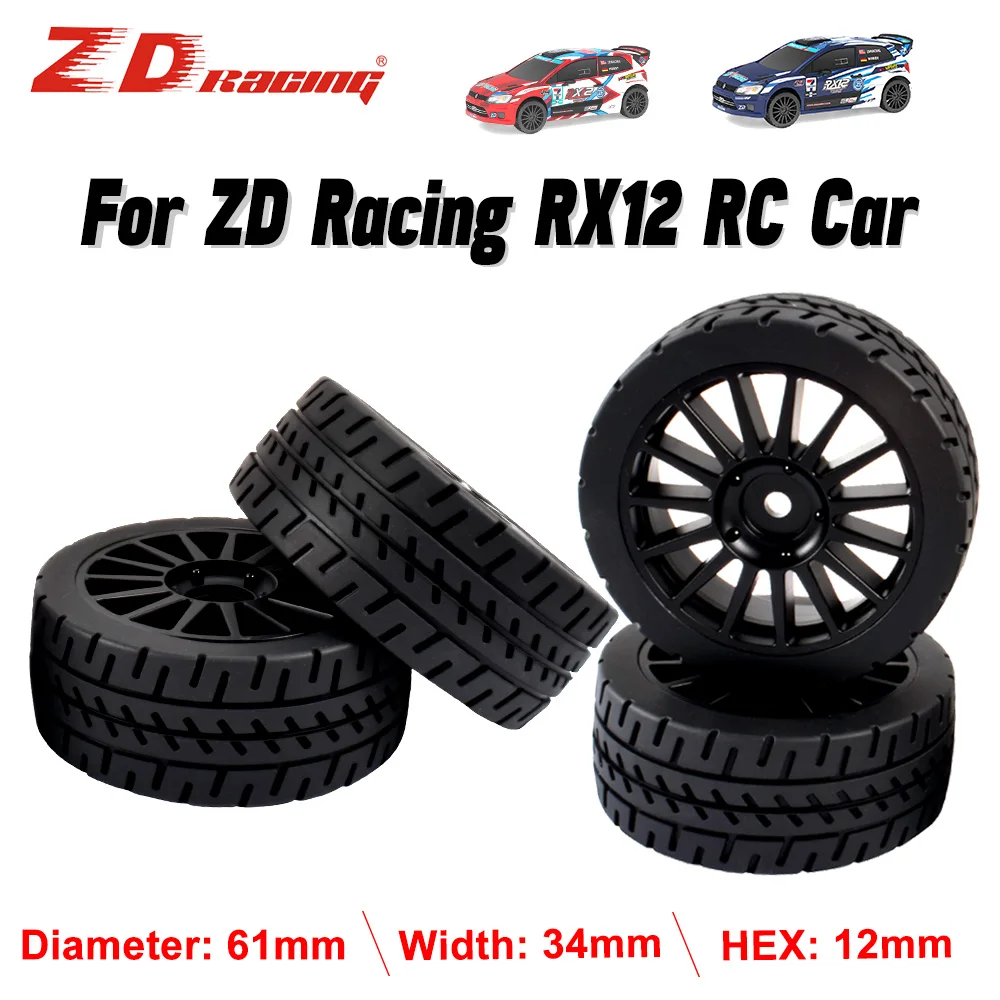 ZD Racing 2PCS RC Car Tires Rubber Tires Hex 12mm For Remote Control Racing Drift Car  and 1/12 ZD Racing RX12 Original Tires