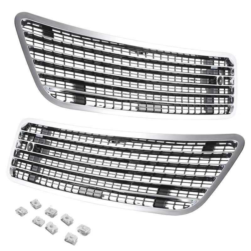 Car Front Bonnet Hood Air Vent Grille Upper Silver For Mercedes Benz S CLASS W221 2007-2013 2218800205 2218800305 Car Supplies