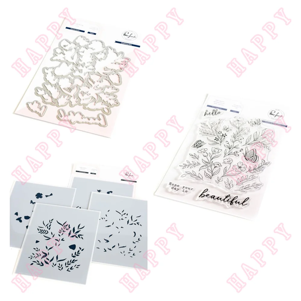 

New Butterfly Garden Metal Cutting Dies Stamps Stencils Scrapbook Diary Decoration DIY Greeting Card Handmade Embossing Template