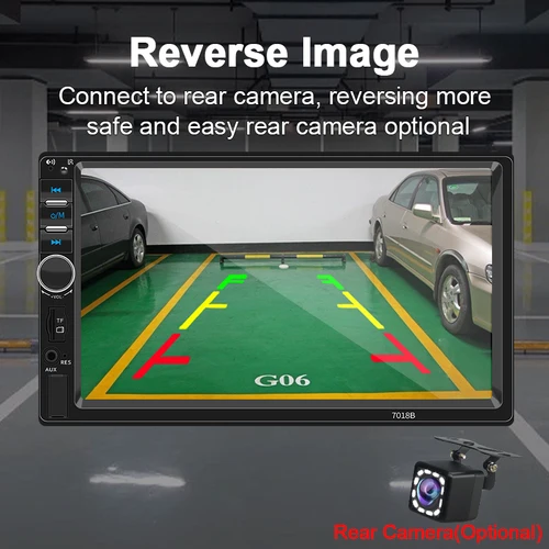 Imagen 2 del producto Hippcron 7 ""Radio Multimedia para coche 2 din reproductor MP5 Bluetooth HD pantalla táctil estéreo 12V FM Aux entrada tarjeta TF USB enlace espejo