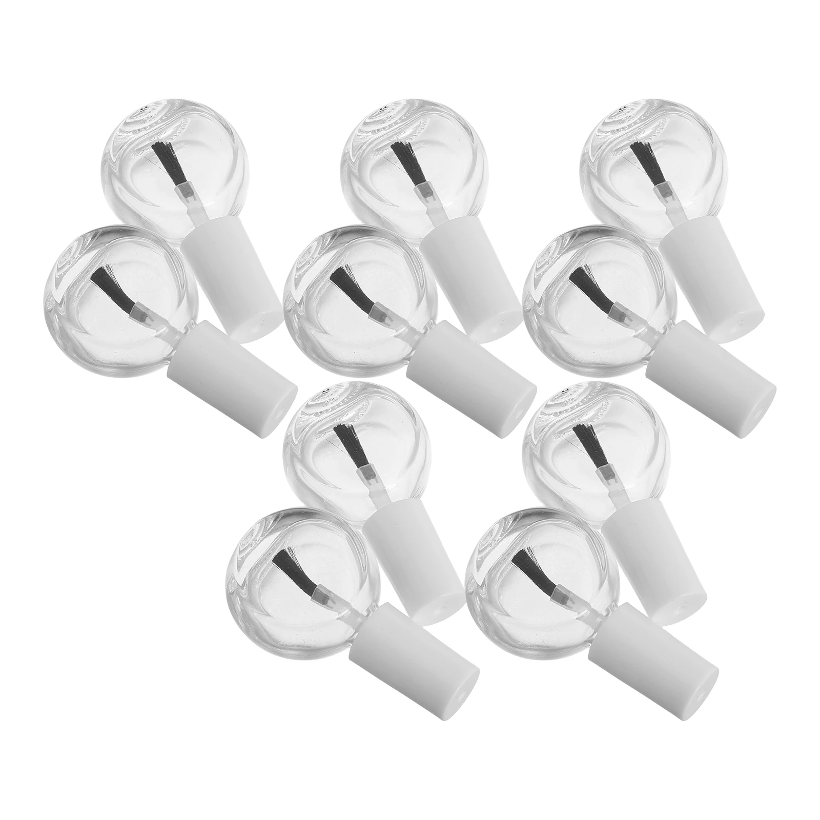 

10Pcs Empty Nail Polish Bottles Brush Cap Clear Glass Refillable Containers Portable Travel Nail Art Sample Storage Kit