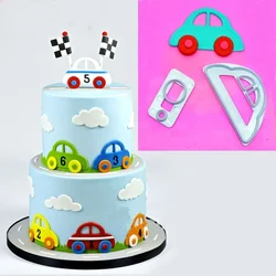 2pcs Small Car Plastic Cookie Cutter Sugar Fondant Mold Cake Decoration Mold Kitchen Accessories