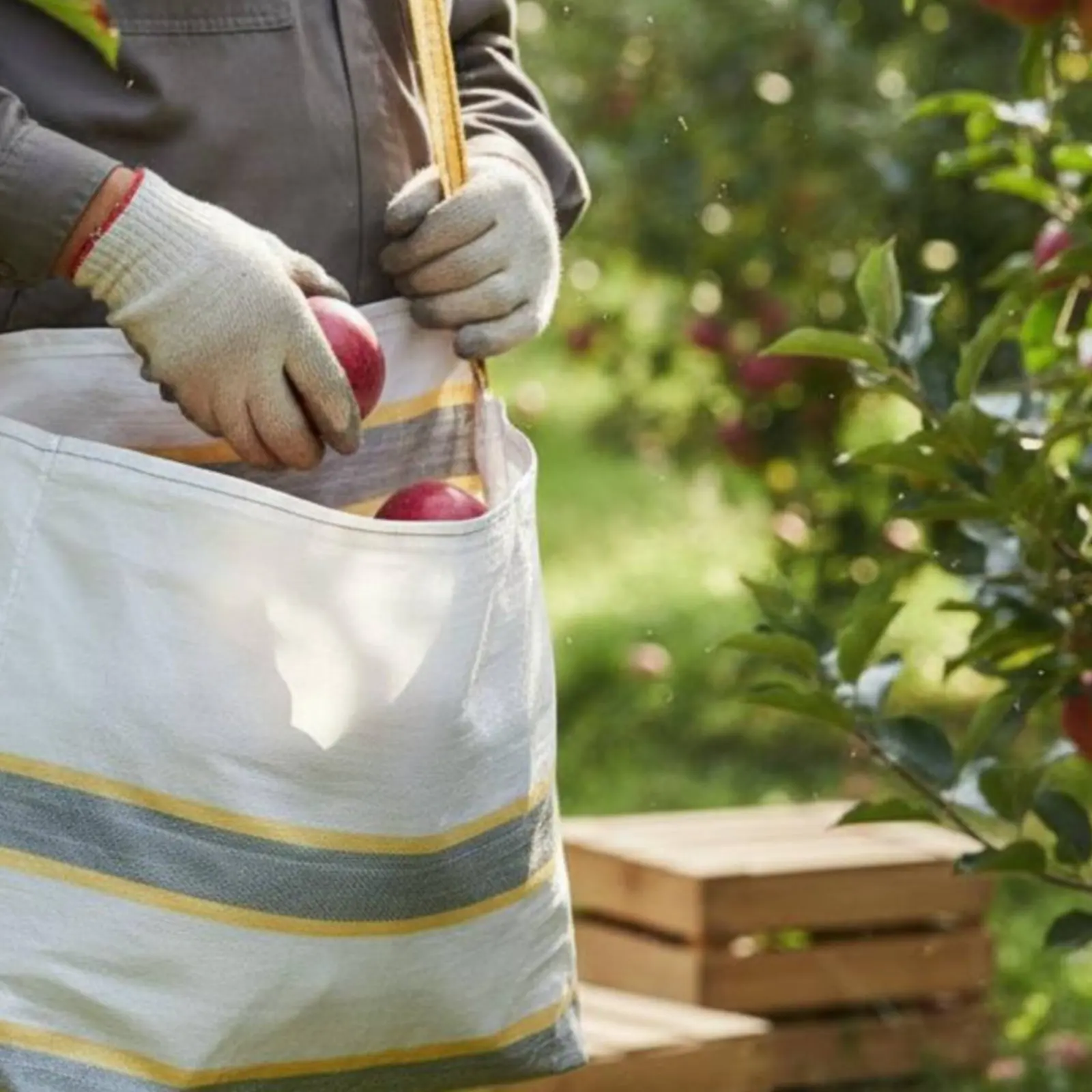 Picking Bag Waterproof Shoulder Harvest Bag Woven Picking Sack Portable Harvest Storage Pouch Large Capacity for Orchard, Field