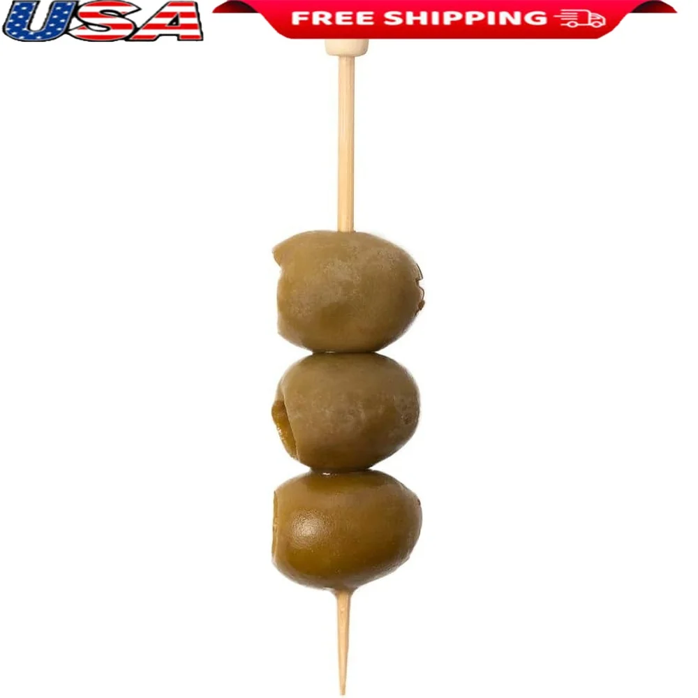 

100 шт., 3,5-дюймовые бамбуковые выборки для коктейлей, прочные шампуры для закусок, декоративные зубочистки, барбекю, вечеринки, события