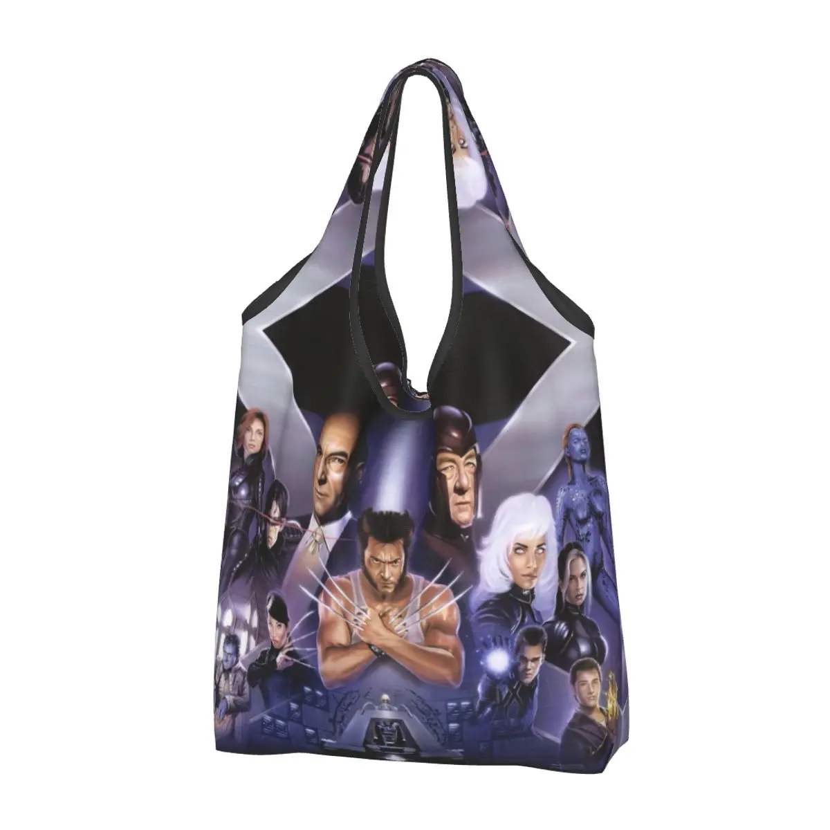 Custom Reusable Disney X-Men Marvel Film Shopping Bag Women Tote Bag Portable Groceries Shopper Bags