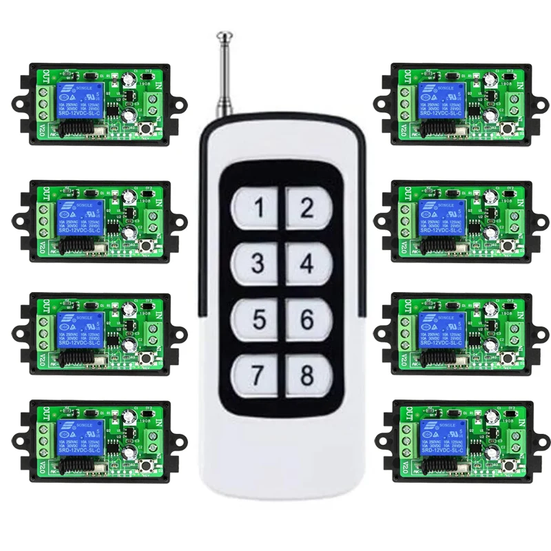 

433MHZ 500M Long Range DC12V 24V 1CH RF Wireless Remote Control Relay Switch light/lamp/Garage Doors shutters projection screen