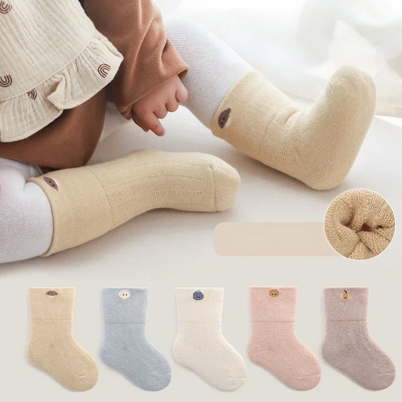 

Winter Baby Socks Cute Cartoon Thicken High Elasticity Chaussettes Infant Socks Spring Autumn Warm Cotton Socks for 0-3Y Kids